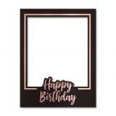 Fotorahmen Happy Birthday Schwarz - Partyrahmen für Geburtstagfeier 