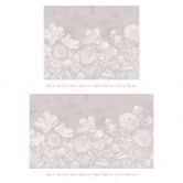 Florale Fototapete Wildblumen in Kreide-Optik Beige - Bloomery Decor 
