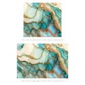 Fototapete Marmorierte Wellen in Türkis und Gold | Abstrakte Tapete - Haase 