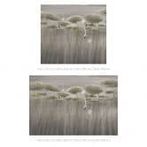 Fototapete Naturtapete Lotusblumen mit Schwan im Wasser in Grau - Ms Tiff 
