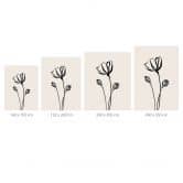 Florale Fototapete Line Art Mohnblume - Cats & Dotz 