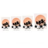 Wall Mural Palm trees in front of the orange sun - Kubistika 