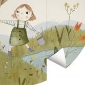 Round wall mural Loske - Let's go Fishing - non self-adhesive/self-adhesive wallpapers 