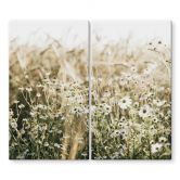 Stove cover plate for the kitchen - Summer meadow with camomile - Annie 