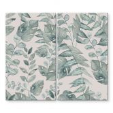 Herdabdeckplatte Dschungelblätter Aquarell Creme - Bloomery Decor 