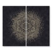 Herdabdeckplatte Elegantes Mandala in Schwarz-Gold - Bloomery Decor 