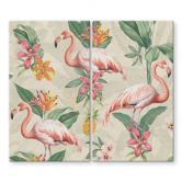 Herdabdeckplatte Exotik - Flamingo und tropische Blätter - Bloomery Decor 