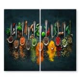 Stove cover plate Colorful variety of spices 