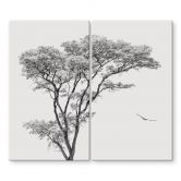 Herdabdeckplatte Minimalistischer Baum in ruhiger Landschaft - Flour 