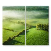 Herdabdeckplatte Idyllische Felder im Nebel - Keller 