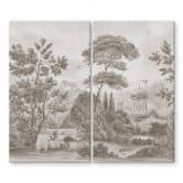 Herdabdeckplatte Landschaft mit Gartenlandschaft in Beige - Ms Tiff 