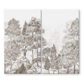 Herdabdeckplatte Wald mit Waldlandschaft in Beige - Ms Tiff 