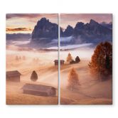 Herdabdeckplatte Herbstnebel in den Alpen - Selagea 
