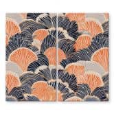 Herdabdeckplatte Muschelmuster in Orange-blau - Treechild 