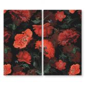 Herdabdeckplatte UN Designs - Rote Blüten 