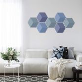 3D Hexagon - Alu-Dibond Dunkelblau 