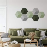 3D Hexagon Dibond - Groen met Patroon 