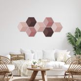 3D Hexagon - Alu-Dibond Hellrot 