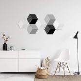 3D Hexagon - Alu-Dibond Schwarz 
