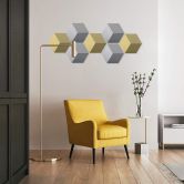 3D Hexagon Dibond Fredriksson - Zilver 