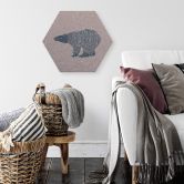 Hexagon - Alu-Dibond-Silbereffekt Polarbär Blau 