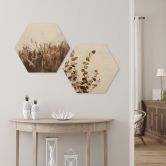 Hexagon - Holz Annie - Getrocknete Blätter 