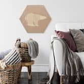Hexagon - Holz Birke-Furnier Polarbär Weiß 