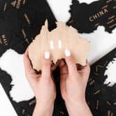 3D Holz-Puzzle Weltkarte mit Ländernamen, schwarz 