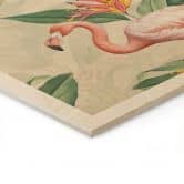 Holzbild Flamingo und tropische Blätter - Bloomery Decor 