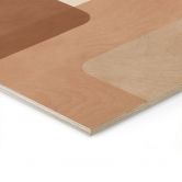 Holzbild Boho Abstraktion in Beige-braun - Costa 