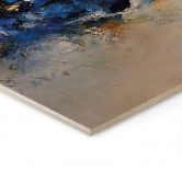 Holzbild Blau-goldene Interaktion - Fedrau 