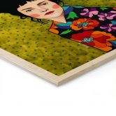 Holzbild Frau mit Schmetterling im Haar - Hülya 