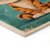 Houten Wanddecoratie Gelukkig tijgerjong - Magnusson 