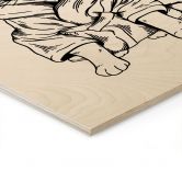 Holzbild Entspannte Katze mit Herzbrille - Royle 