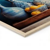 Holzbild Stillleben mit Vasen und Zitronen - Treechild 