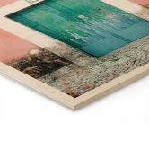 Holzbild Mediterrane Hausfassade in Lissabon - Zwart 