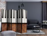 Paravent, Raumteiler freistehend, Trennwand - Chopin in Mahagoni 