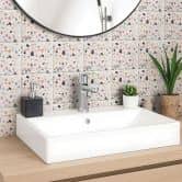 Tegelstickers Fredriksson - Terrazzo Bont, set van 12 vierkante tegel stickers 