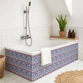 Fliesenaufkleber Orientalischer Blumenkranz - Blau - 12er Set 