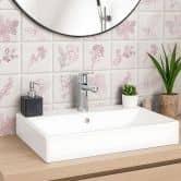 Fliesenaufkleber Outlines Blätter Rose - 12er Set 