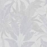 Papier peint avec un délicat motif de feuilles en gris et blanc - papier peint d'inspiration naturelle 