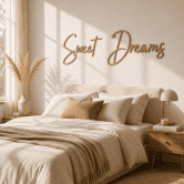3D-Deko-Schriftzug 'Sweet Dreams' – MDF-Holzdesign für moderne Wandgestaltung 