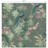 Mustertapete Pfau im Tropengarten auf Mosaik - Bloomery Decor 