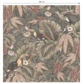 Tapet med mønster i junglen, tukan i tropisk skov - Bloomery Decor 
