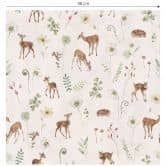 Mustertapete Kleine Rehe zwischen Blumen - Kikki Belle 