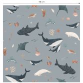 Mustertapete Maritime Unterwasserwelt – Wale und Meerestiere - Kikki Belle 