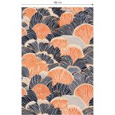 Mustertapete Muschelmuster in Orange-blau - Treechild 