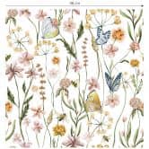 Patterned Wallpaper Spring meadow with butterflies - UN Designs 