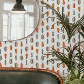Patroonbehang – Colourful Beetles – oranje 