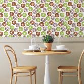 Papier peint à motifs Donuts marron, vert, gris 